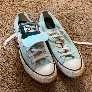 Mint double tongue Converse All-Stars